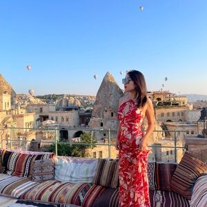 Reformation Red Floral Maxi Dress